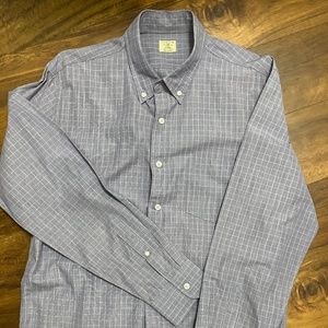 J. Crew Men's Grape Check Button Down Shirt Large